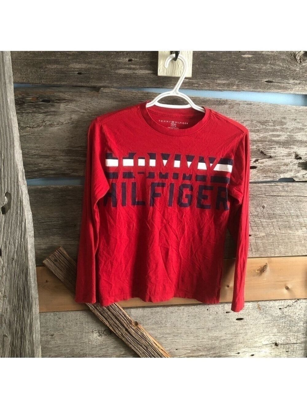 Hilfiger Kids Size Med (12/14) Red Long Sleeve Top